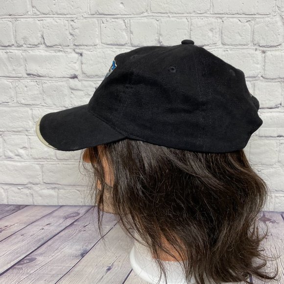 Carolina Panthers Hat Cap Strap Back Black White Embroidered Log NFL Football - Picture 2 of 10